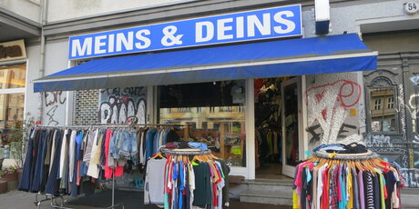 Außenansicht Second Hand Laden Meins und Deins