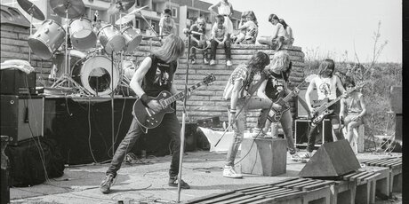 Heavy Metal-Band "Asathor" im Jugendclub der Bauarbeiter in Magdeburg