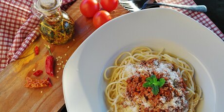 Teller mit Spaghetti