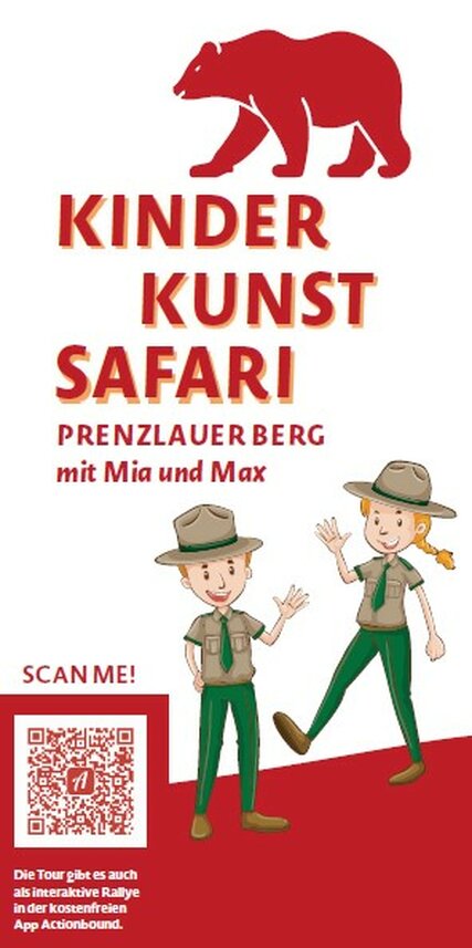 Flyer KINDER KUNST SAFARI Prenzlauer Berg mit Mia und Max