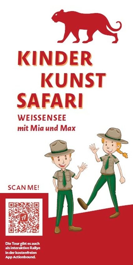 Flyer KINDER KUNST SAFARI Weißensee mit Mia und Max