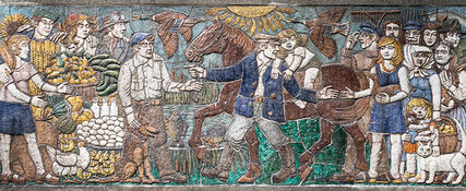 Mosaikdekor: Ole Bienkopp – Sommernachtstraum, Künstler: Hanfried Schulz (1922–2005)