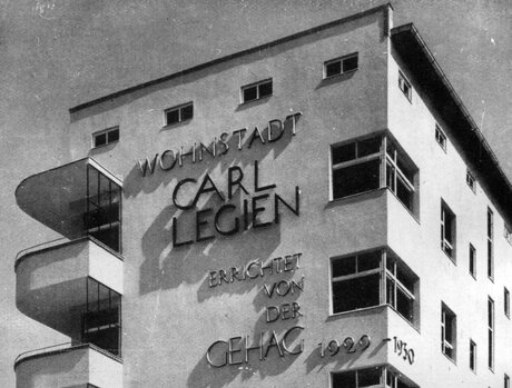 Wohnblock der Wohnstadt Carl Legien von Bruno Taut, um 1930