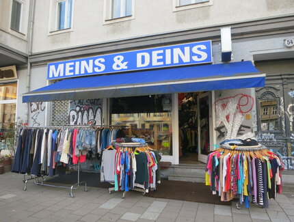 Außenansicht Second Hand Laden Meins und Deins