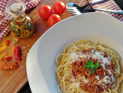 Teller mit Spaghetti